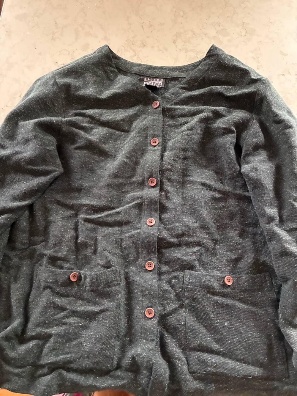 Eileen Fisher Dark GreenHeathered Sweater